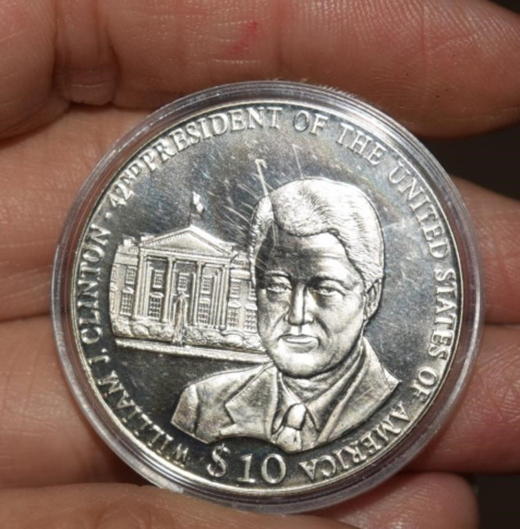 2002 Copper-Nickel Bill Clinton/Liberia Coin w/COA