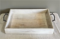 22" Wooden Tray with Handles