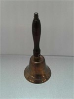 Brass school bell approx. 12 inches tall