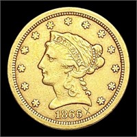 1866-S $2.50 Gold Quarter Eagle LIGHTLY