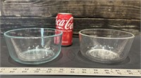 2 Small Glass Pyrex Bowls