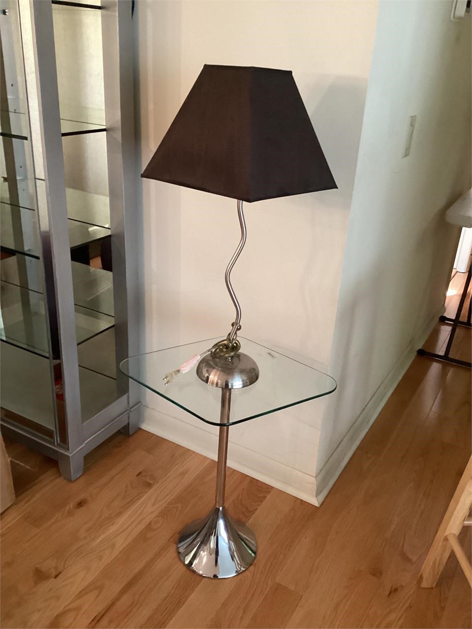 Glass table and lamp