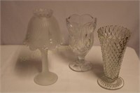 Tulip Vase, Pattern Glass Vase, & Fairy Lamp
