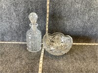 Crystal Bowl and Glass Decanter Bundle