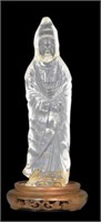 Crystal Figure of Standing Guan Yin, AS IS.