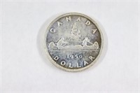 1950 Canadian One Dollar Silver Coin