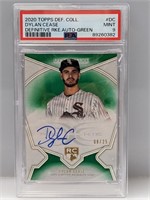2020 Topps Auto Green /25 Dylan Cease RC PSA 9