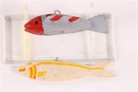 Lot of Two Miniature Fish Spearing Decoys by