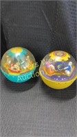 Two Fisher Price Roly Poly chime balls
