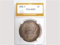 1882-S Silver Morgan Dollar, PGA MS65