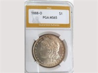 1888-O Silver Morgan Dollar, PGA MS65