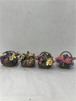 1995 Floral Basket Music Boxes Some Chipping