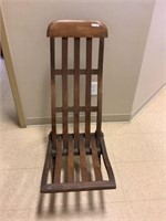 Unique antique folding wood chair 40"hx28”