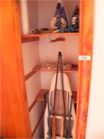 Irons, Ironing Board and other Closet Contents