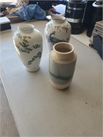 3 Vases 2 Asian 1 pottery