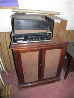 Old 8-Track Player, Turntable, Cabinet, Etc.