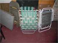Lawn Chairs, cushions, Metal Chair, Dart Board,