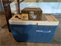 Coleman Cooler & Metal File Box