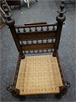 Antique chair with gold inlay