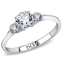 Pretty .70ct White Sapphire 3 Stone Ring