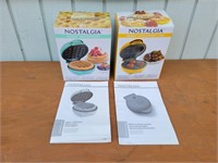 NOSTALGIA Mini Waffle Maker & Lava/Bundt Maker