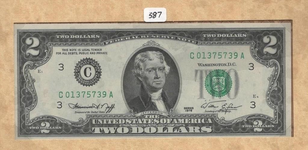 1976 $2 US Note First Day Issue