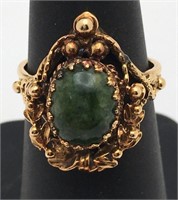 14k Gold And Jade Ring