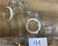 Cry glass canister set - tall