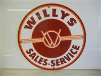 11.5" Willys Sales-Service Round Porcelain Sign