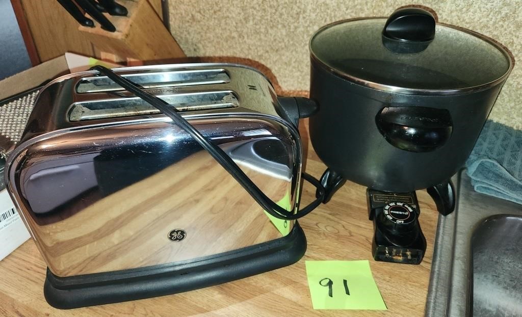 GE Stainless Steel Toaster and Presto Elec. Pot