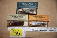 3 Remington pocket knives in boxes