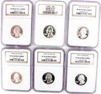 Coin 6 Certified Silver Quarters NGC Proofs