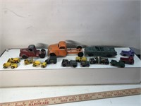 Vintage cast Hubley and tipsy toy trucks and cars