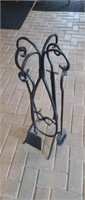 5-piece wrought iron fireplace tool set