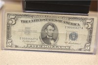 1953 Blue Seal $5.00 Note