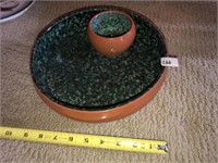 Pottery Chip & Dip Dish (Made in Italy)