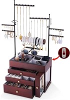 FM4425  Wood Jewelry Organizer Stand 6 Tier Tree