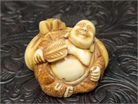 Vintage Ivory Netsuke Laughing Buddha