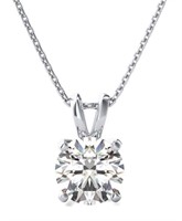 14kt Gold Brilliant 2.00+ ct Lab Diamond Pendant