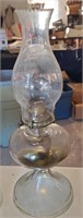 GIANT antique kerosene oil lamp Queen Anne burner