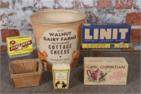 6 Vintage Country Store Containers incl unopened