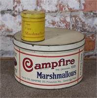 2 Antique Country Store Marshmallow Tins for