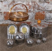 9 Pc group of Chase Art Deco Metalware incl 2