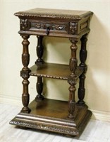 French Carved Oak Side Cabinet.