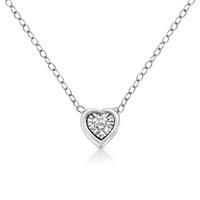 10k Gold .10ct Diamond Heart Shape Necklace