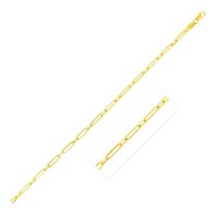 14k Gold Alternating Paperclip Chain