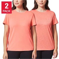2-Pk Mondetta Women's XXL Activewear T-shirt, Pink