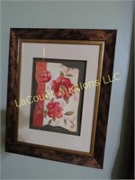 framed floral print  good condition