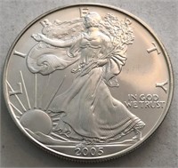 2005 UNC America Silver Eagle Dollar