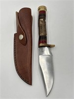 VTG Frost Bone & Wood Fixed Hunting Knife/Sheath